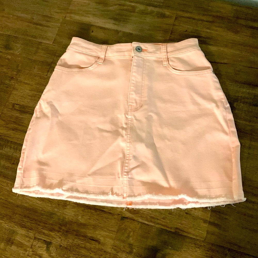 Pink Denim Skirt